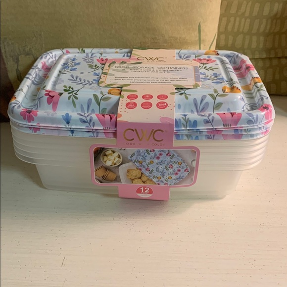 CWC 12PC Floral Food Storage Containers - Picture 2 of 2